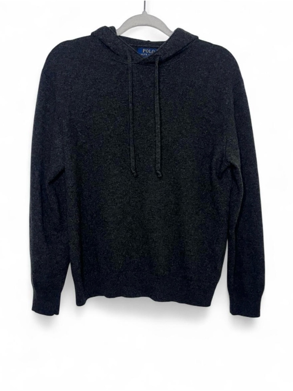Polo Ralph Lauren Men's 100% Cashmere Hooded Pullover Sweater Charcoal Grey SP